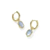 Clearance Kendra Scott Hallie Gold Huggie Earrings in Sky Blue Mother of Pearl