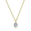 Sale Kendra Scott Hallie Gold Short Pendant Necklace in Sky Blue Mother of Pearl