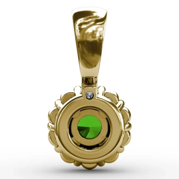 Best Fana Halo Emerald and Diamond Pendant