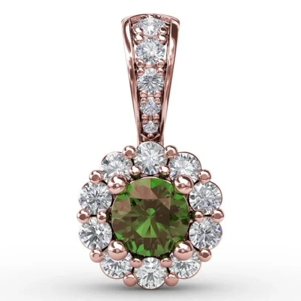 Best Fana Halo Emerald and Diamond Pendant