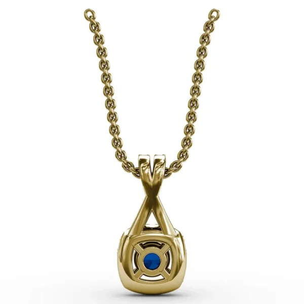Hot Fana Halo Sapphire and Diamond Pendant