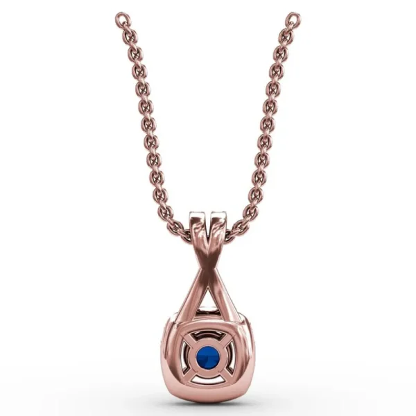 Hot Fana Halo Sapphire and Diamond Pendant