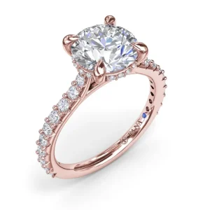 Fashion Fana Hidden Halo Diamond Engagement Ring
