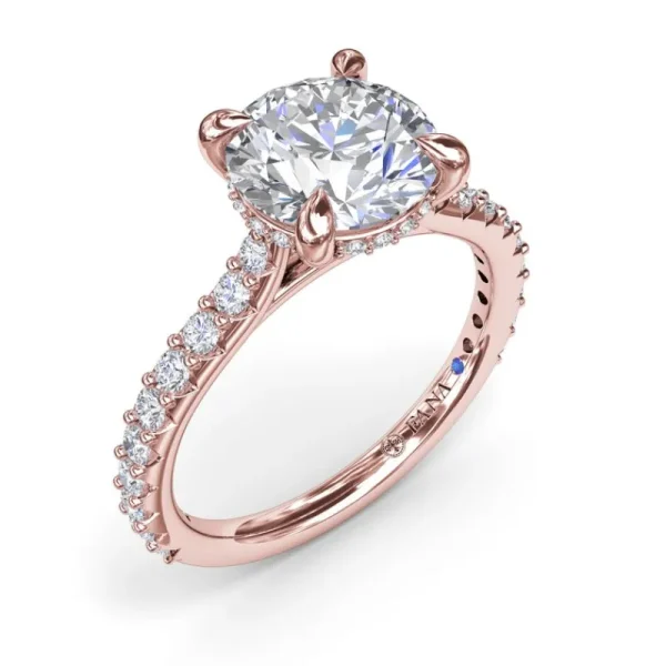 Fashion Fana Hidden Halo Diamond Engagement Ring