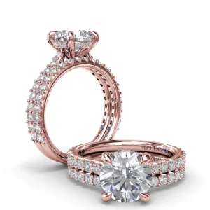 Fashion Fana Hidden Halo Diamond Engagement Ring