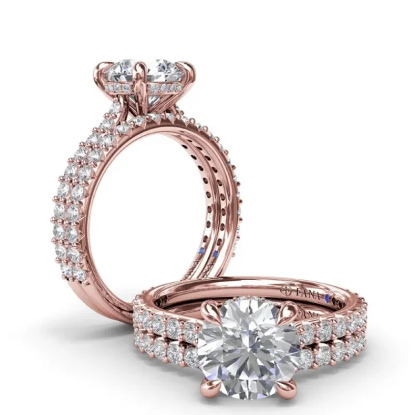 Fashion Fana Hidden Halo Diamond Engagement Ring