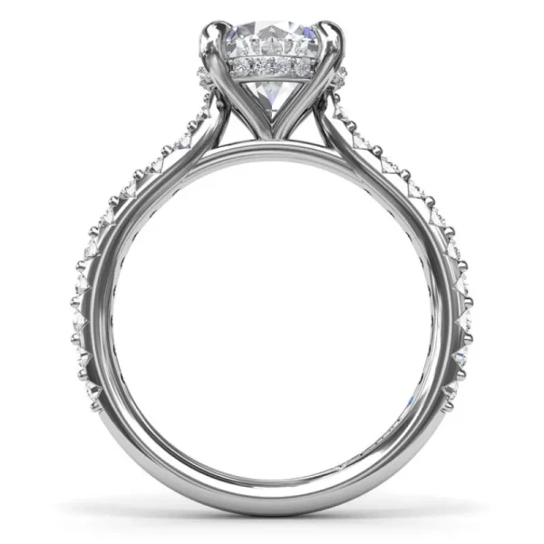 Fashion Fana Hidden Halo Diamond Engagement Ring