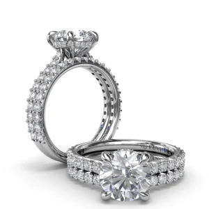 Fashion Fana Hidden Halo Diamond Engagement Ring