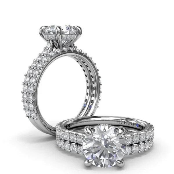 Fashion Fana Hidden Halo Diamond Engagement Ring