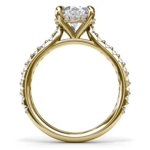 Fashion Fana Hidden Halo Diamond Engagement Ring