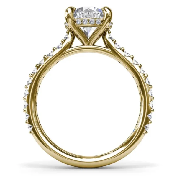 Fashion Fana Hidden Halo Diamond Engagement Ring