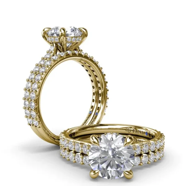 Fashion Fana Hidden Halo Diamond Engagement Ring