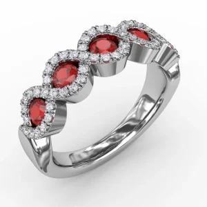 Outlet Fana Hold Me Close Ruby and Diamond Twist Ring