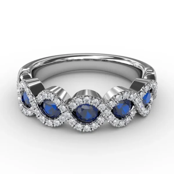 New Fana Hold Me Close Sapphire and Diamond Twist Ring