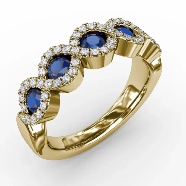 New Fana Hold Me Close Sapphire and Diamond Twist Ring