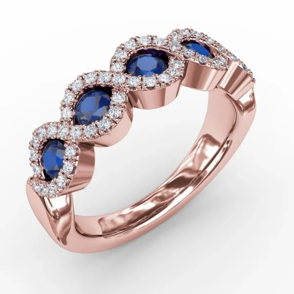 New Fana Hold Me Close Sapphire and Diamond Twist Ring