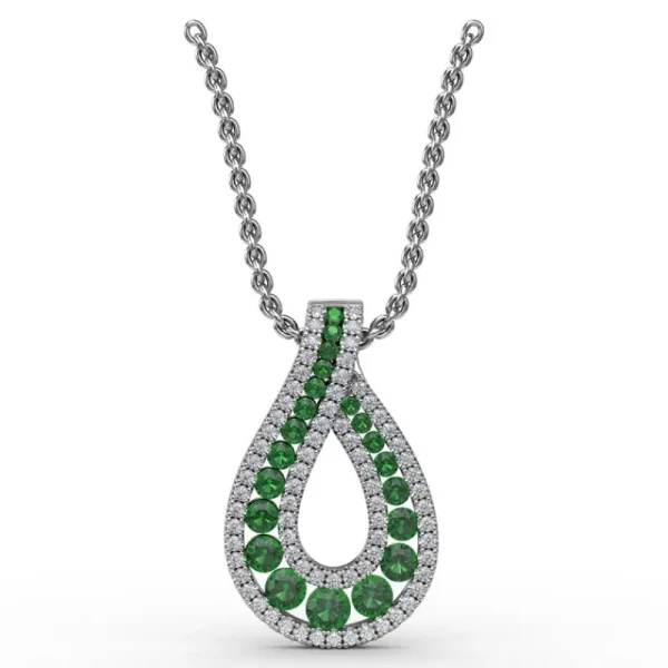 Discount Fana Infinity Loop Emerald Pendant