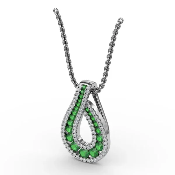 Discount Fana Infinity Loop Emerald Pendant
