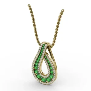 Discount Fana Infinity Loop Emerald Pendant