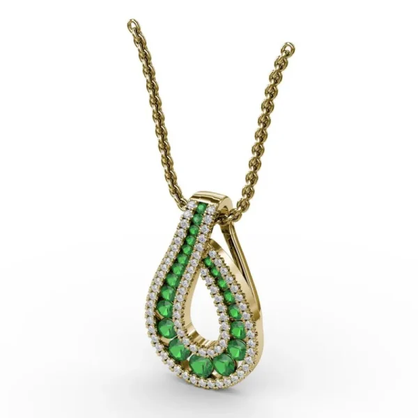 Discount Fana Infinity Loop Emerald Pendant