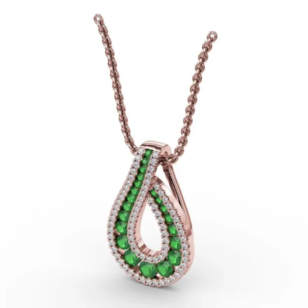 Discount Fana Infinity Loop Emerald Pendant