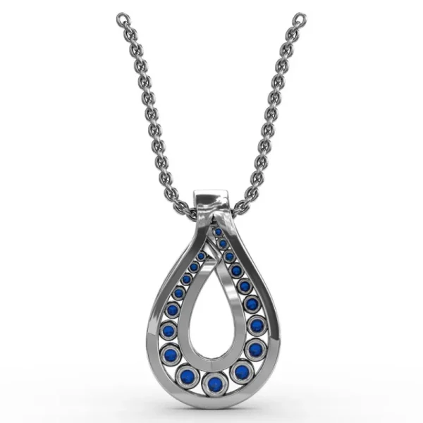 Fashion Fana Infinity Loop Sapphire Pendant