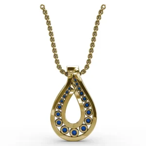 Fashion Fana Infinity Loop Sapphire Pendant