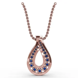 Fashion Fana Infinity Loop Sapphire Pendant