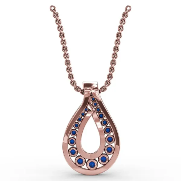 Fashion Fana Infinity Loop Sapphire Pendant