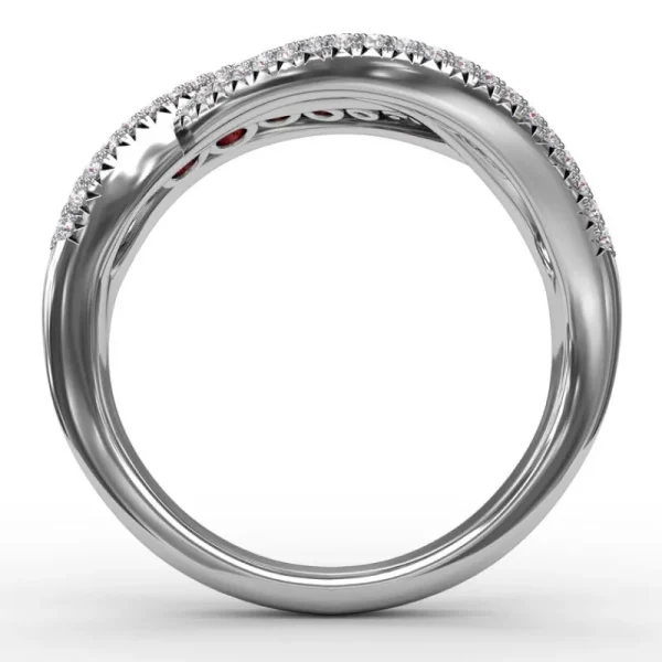 Discount Fana Intertwining Love Ruby and Diamond Ring
