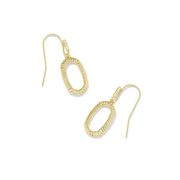 Hot Kendra Scott Lee Ridge Open Frame Earrings in Gold Metal