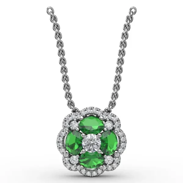 Discount Fana Love in Bloom Emerald and Diamond Pendant