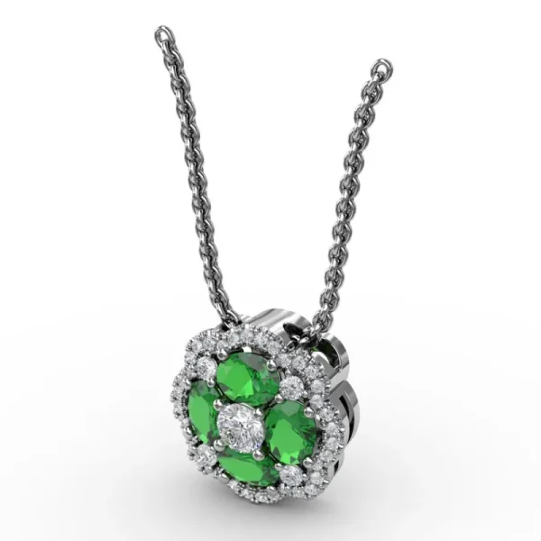 Discount Fana Love in Bloom Emerald and Diamond Pendant
