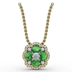 Discount Fana Love in Bloom Emerald and Diamond Pendant