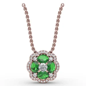 Discount Fana Love in Bloom Emerald and Diamond Pendant
