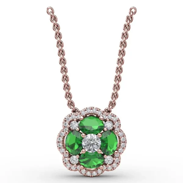 Discount Fana Love in Bloom Emerald and Diamond Pendant