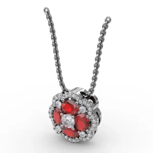 Discount Fana Love in Bloom Ruby and Diamond Pendant