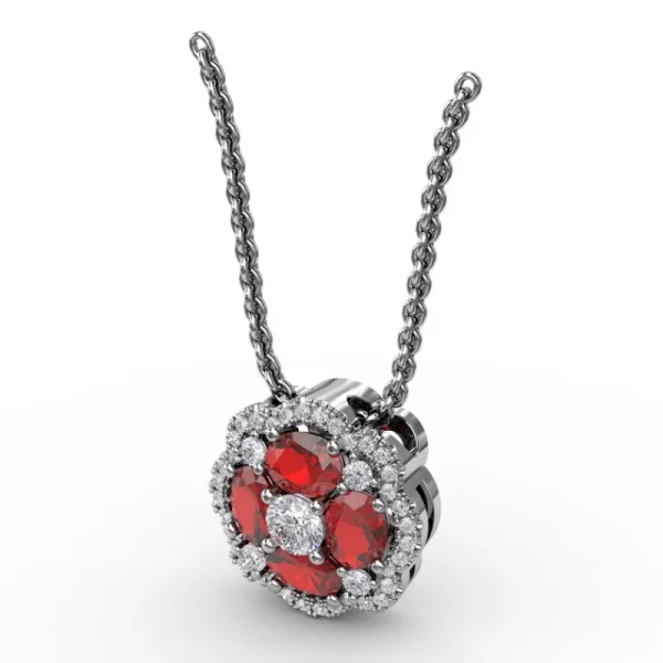 Discount Fana Love in Bloom Ruby and Diamond Pendant