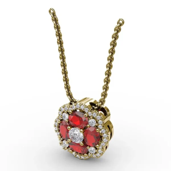 Discount Fana Love in Bloom Ruby and Diamond Pendant