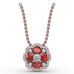 Discount Fana Love in Bloom Ruby and Diamond Pendant