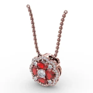 Discount Fana Love in Bloom Ruby and Diamond Pendant