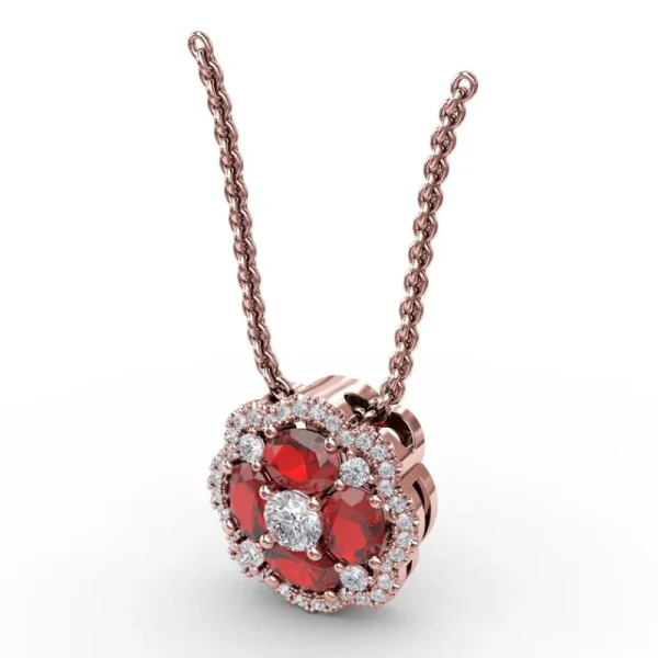 Discount Fana Love in Bloom Ruby and Diamond Pendant