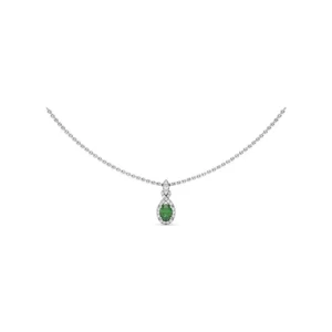 Hot Fana Love Knot Emerald and Diamond Pendant