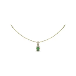 Hot Fana Love Knot Emerald and Diamond Pendant