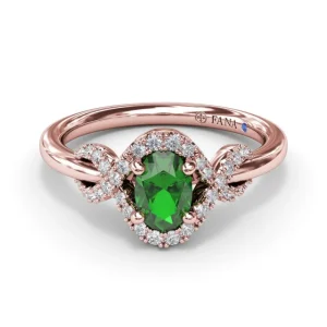 Discount Fana Love Knot Emerald Ring