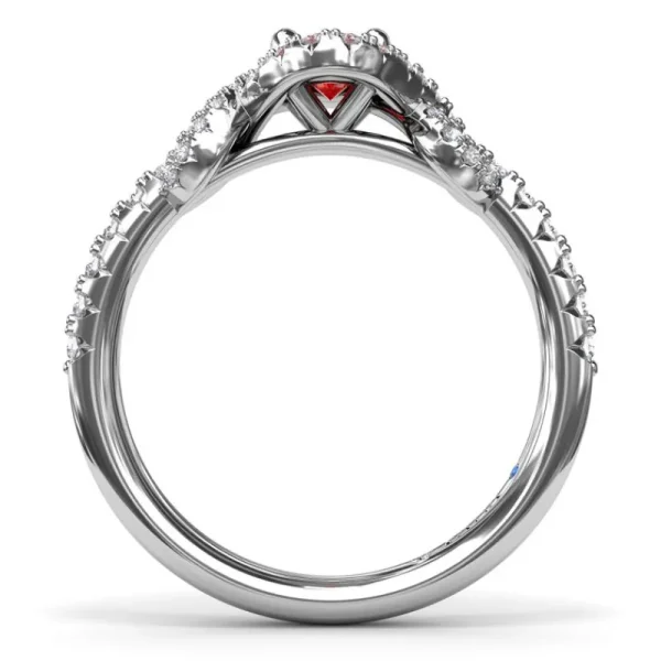 Clearance Fana Love Knot Ruby and Diamond Ring