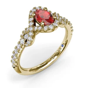 Clearance Fana Love Knot Ruby and Diamond Ring