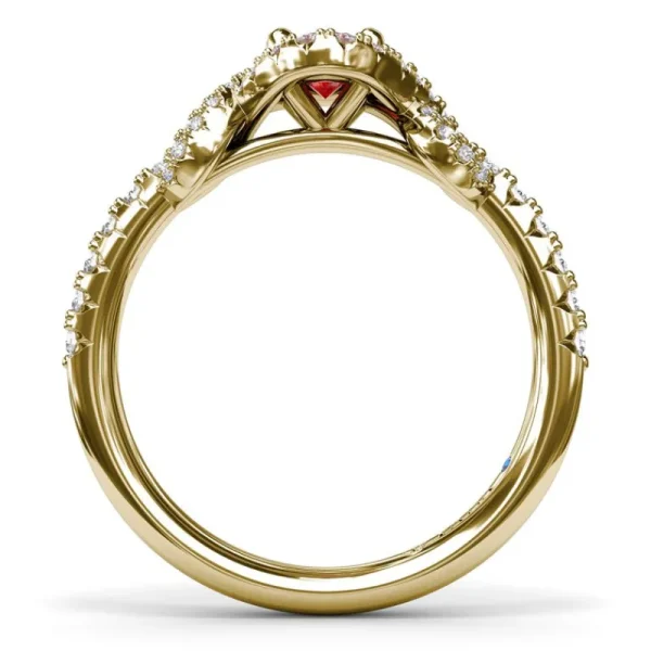 Clearance Fana Love Knot Ruby and Diamond Ring