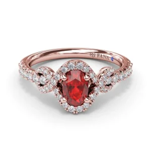 Clearance Fana Love Knot Ruby and Diamond Ring
