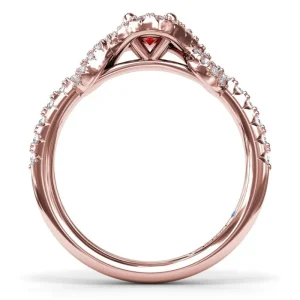 Clearance Fana Love Knot Ruby and Diamond Ring
